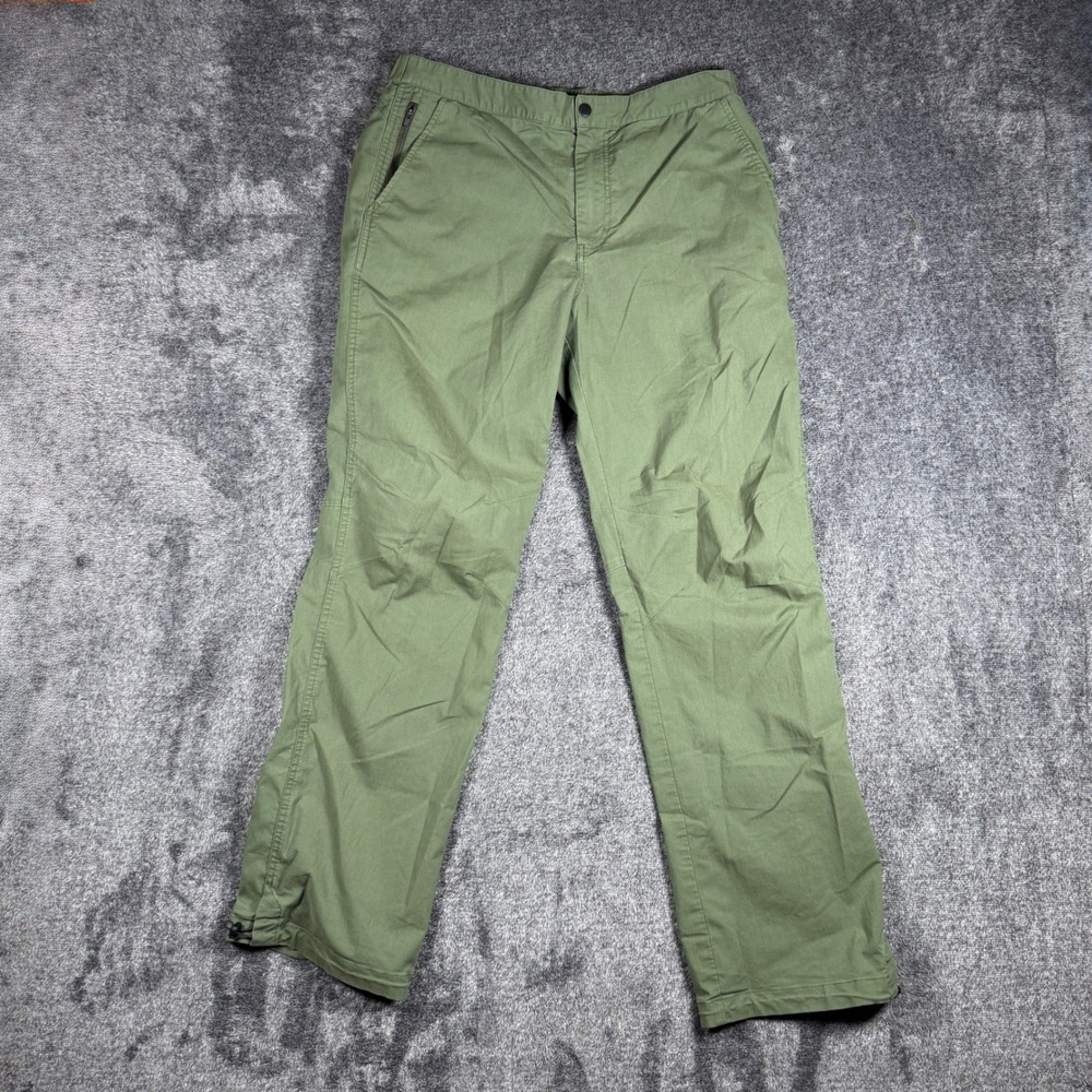 Toad&Co Mens Mission Ridge Pant 33x32 Olive Green Organic Cotton Stretch Chino